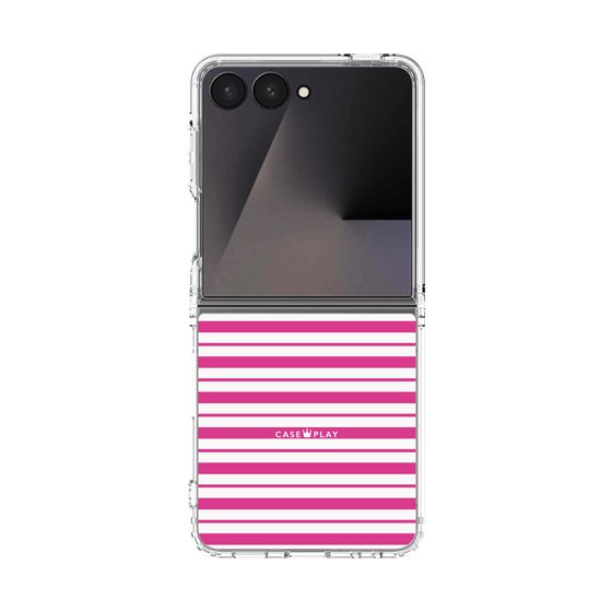 クリアケース［ Small Border - Pink ］