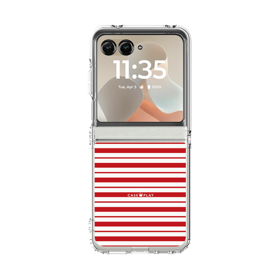 クリアケース［ Small Border - Red ］