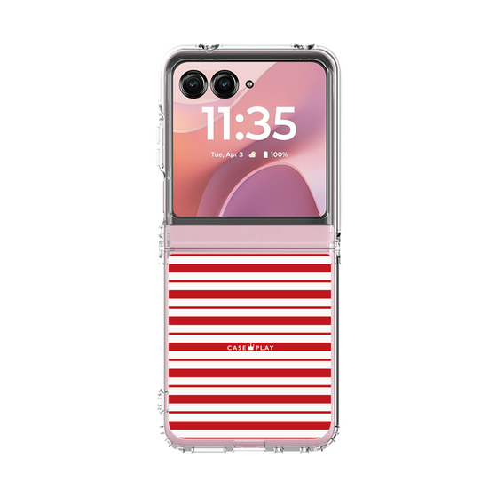 クリアケース［ Small Border - Red ］