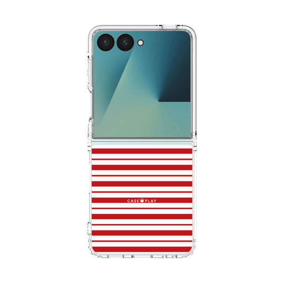 クリアケース［ Small Border - Red ］