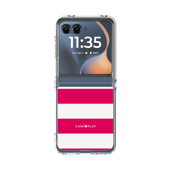 クリアケース［ Big Border - Pink ］