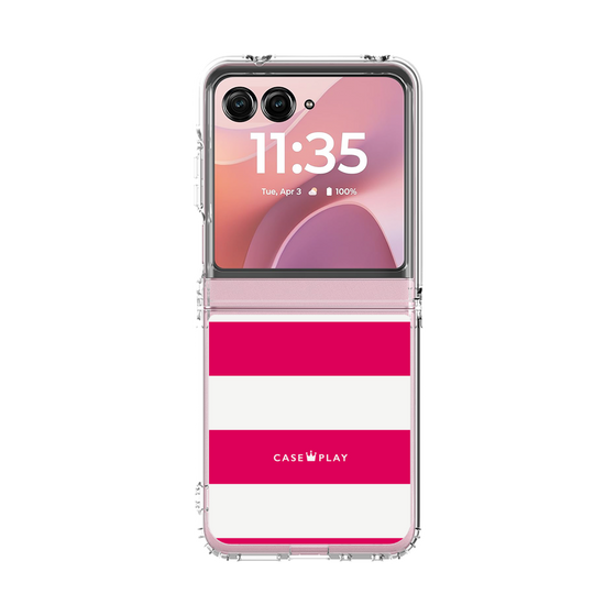 クリアケース［ Big Border - Pink ］