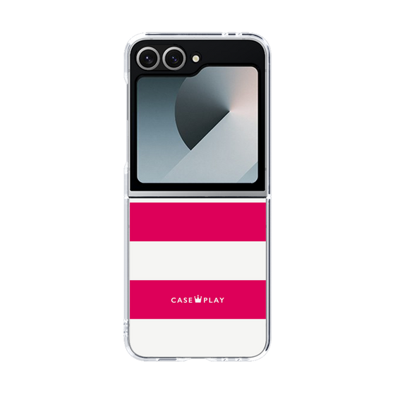 クリアケース［ Big Border - Pink ］