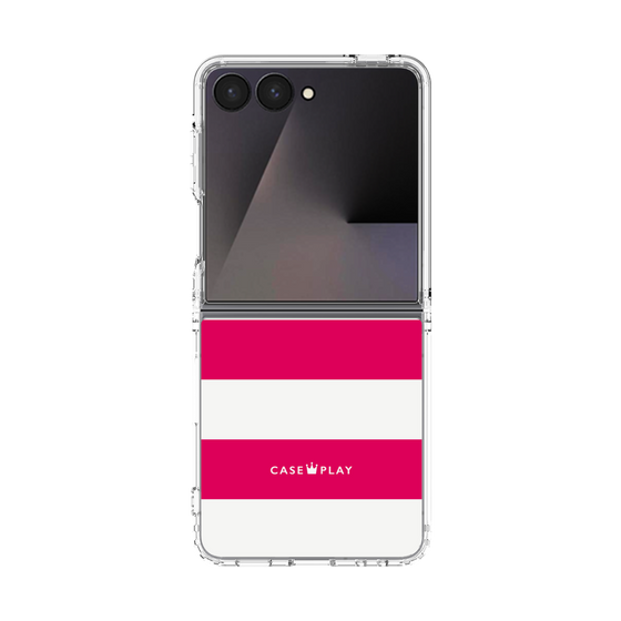 クリアケース［ Big Border - Pink ］