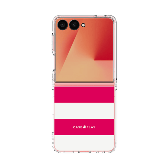 クリアケース［ Big Border - Pink ］