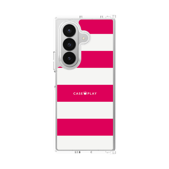 クリアケース［ Big Border - Pink ］