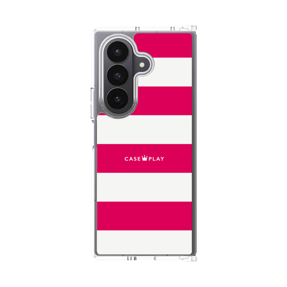 クリアケース［ Big Border - Pink ］