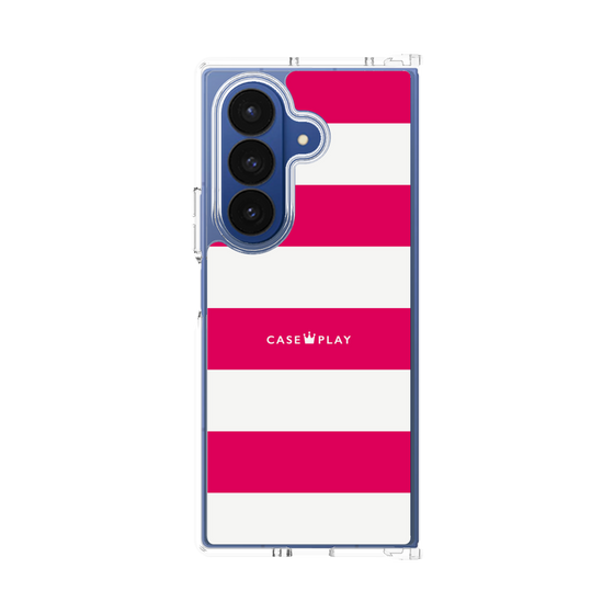 クリアケース［ Big Border - Pink ］