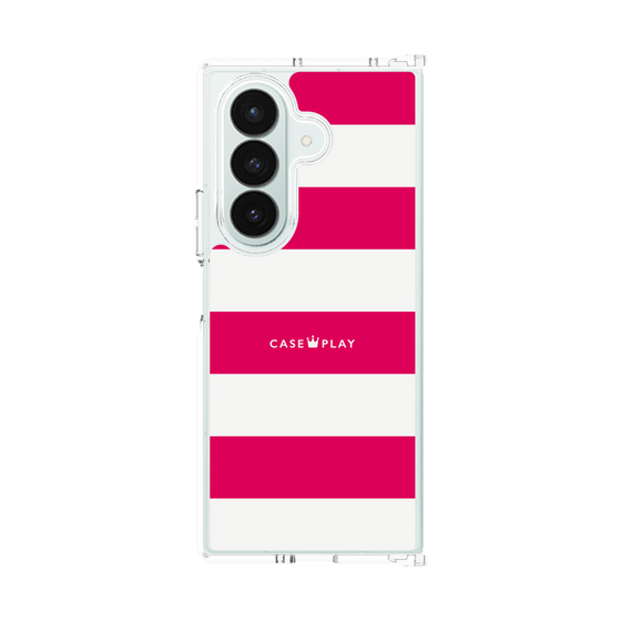 クリアケース［ Big Border - Pink ］