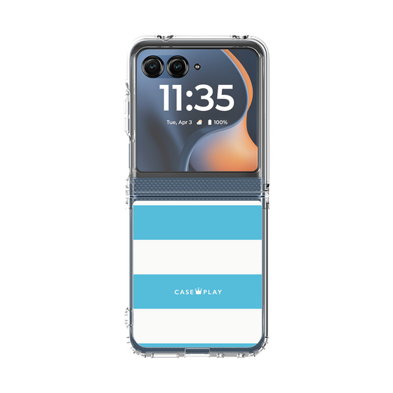 クリアケース［ Big Border - Blue ］