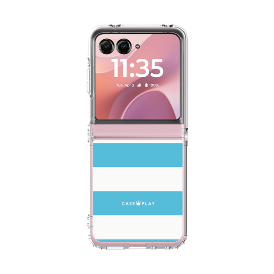 クリアケース［ Big Border - Blue ］