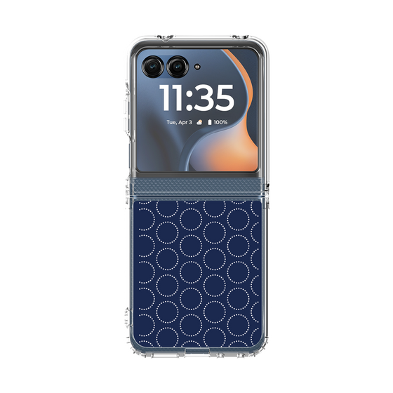 クリアケース［ Dot Circle - Navy ］
