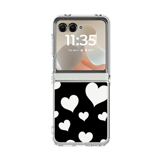 クリアケース［ Dot Hearts - Black ］