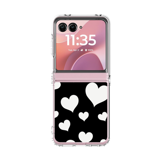 クリアケース［ Dot Hearts - Black ］