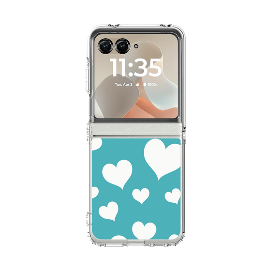 クリアケース［ Dot Hearts - Blue ］