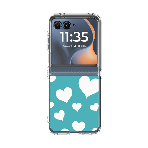 クリアケース［ Dot Hearts - Blue ］