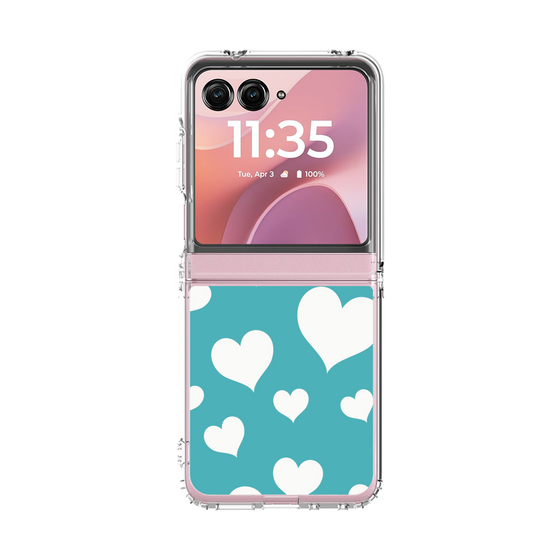 クリアケース［ Dot Hearts - Blue ］