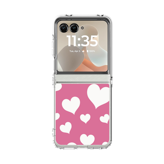 クリアケース［ Dot Hearts - Pink ］