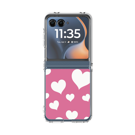 クリアケース［ Dot Hearts - Pink ］