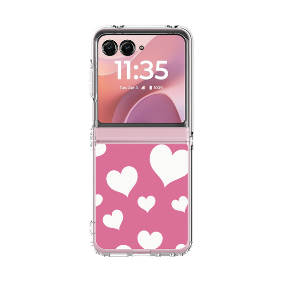 クリアケース［ Dot Hearts - Pink ］