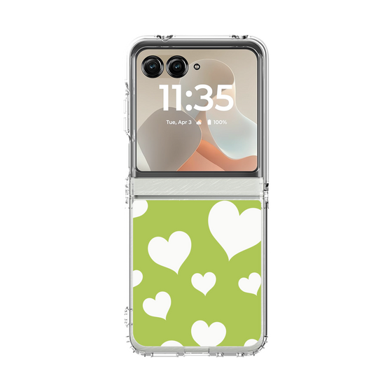 クリアケース［ Dot Hearts - Green ］