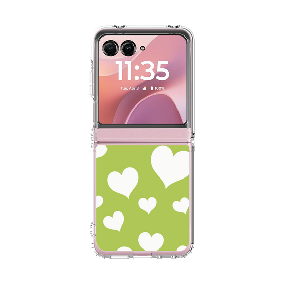 クリアケース［ Dot Hearts - Green ］