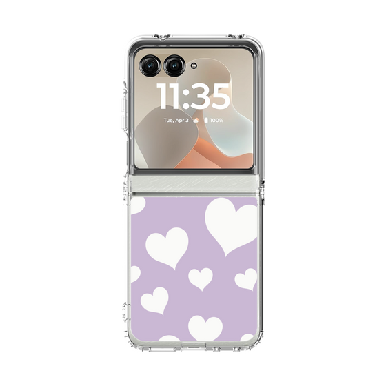 クリアケース［ Dot Hearts - Purple ］