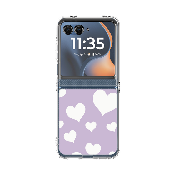 クリアケース［ Dot Hearts - Purple ］