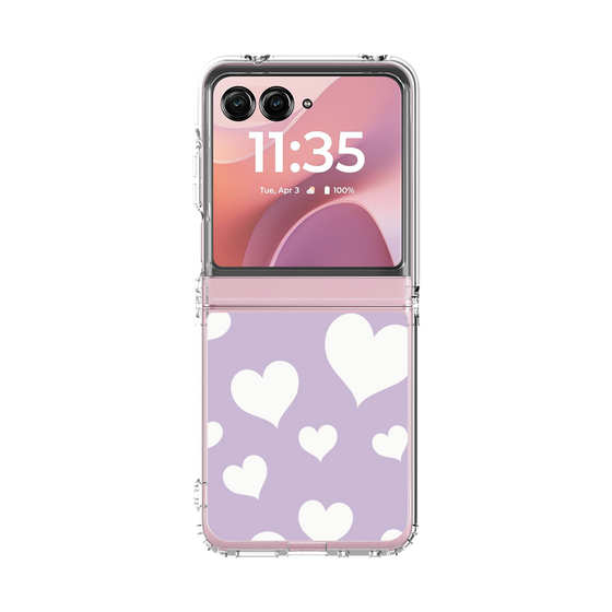 クリアケース［ Dot Hearts - Purple ］