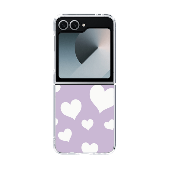 クリアケース［ Dot Hearts - Purple ］