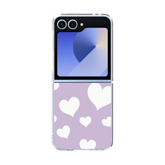 クリアケース［ Dot Hearts - Purple ］