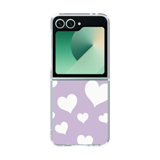 クリアケース［ Dot Hearts - Purple ］