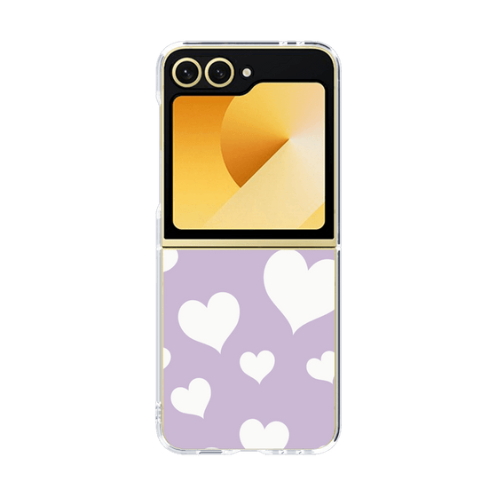 クリアケース［ Dot Hearts - Purple ］