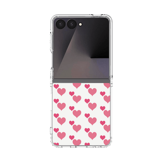 クリアケース［ Stripe Hearts - Pink ］