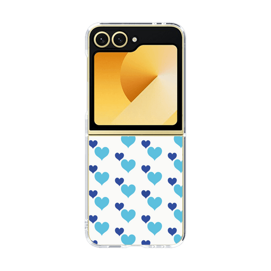 クリアケース［ Stripe Hearts - Blue ］