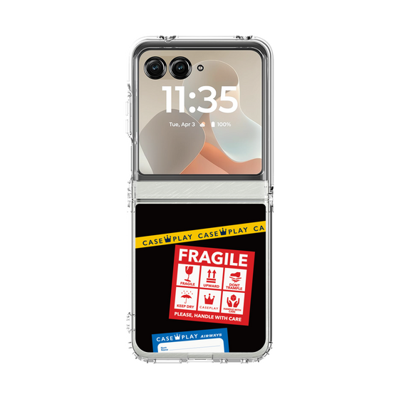 クリアケース［ FRAGILE Stickers - Black ］