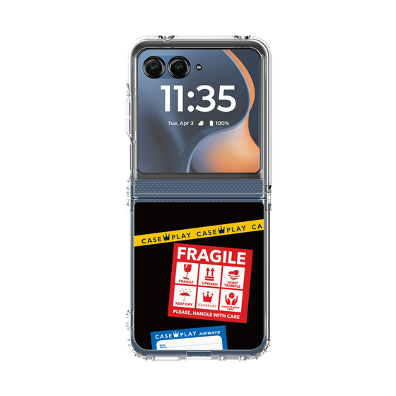 クリアケース［ FRAGILE Stickers - Black ］