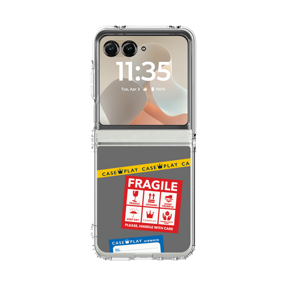 クリアケース［ FRAGILE Stickers - Gray ］