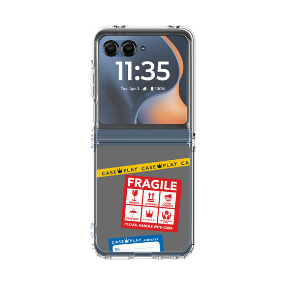 クリアケース［ FRAGILE Stickers - Gray ］