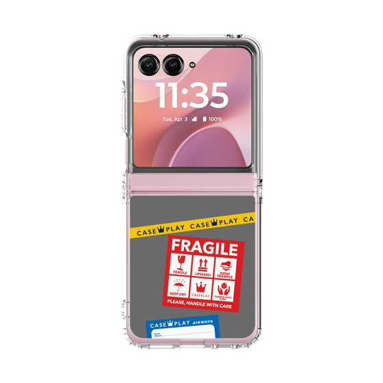 クリアケース［ FRAGILE Stickers - Gray ］