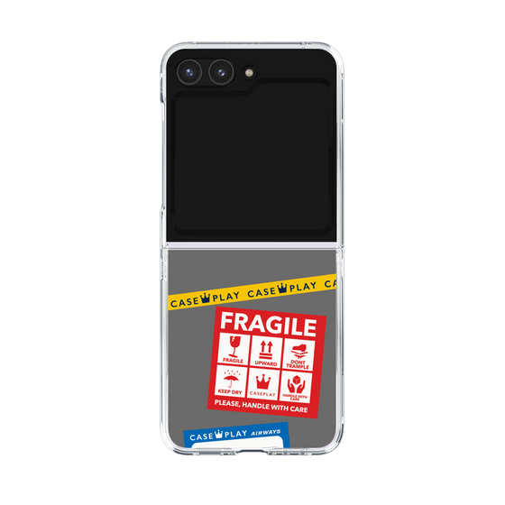 クリアケース［ FRAGILE Stickers - Gray ］