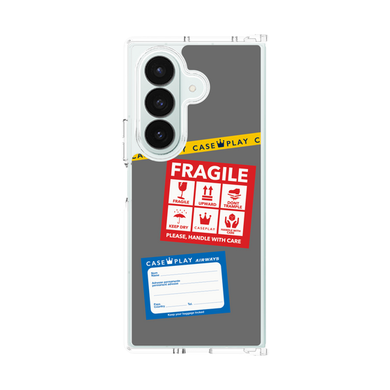 クリアケース［ FRAGILE Stickers - Gray ］