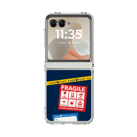 クリアケース［ FRAGILE Stickers - Navy ］