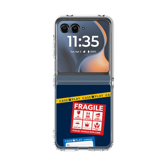クリアケース［ FRAGILE Stickers - Navy ］