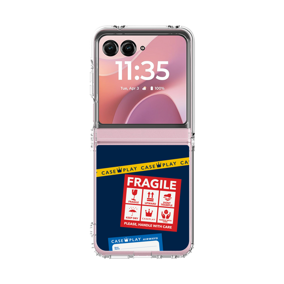 クリアケース［ FRAGILE Stickers - Navy ］