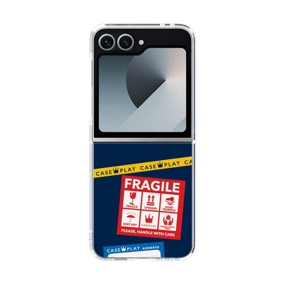 クリアケース［ FRAGILE Stickers - Navy ］