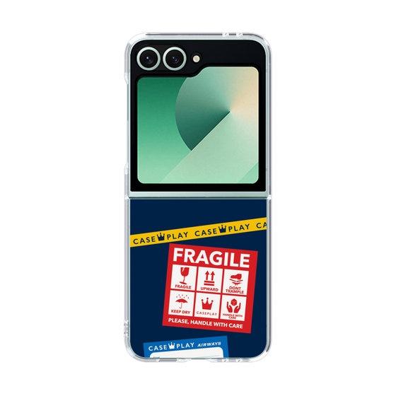 クリアケース［ FRAGILE Stickers - Navy ］