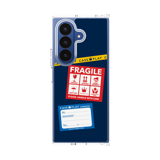 クリアケース［ FRAGILE Stickers - Navy ］