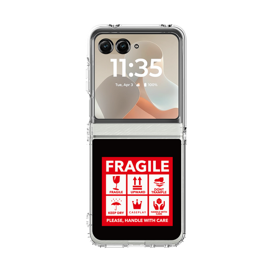 クリアケース［ FRAGILE Sticker - Black ］