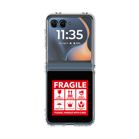 クリアケース［ FRAGILE Sticker - Black ］